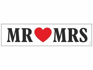 Автомобильный номер Mr and Mrs 50 х 11,5 см (1 упаковка/10 штук) цена и информация | Гудки для вечеринки Clown Face (4шт.) | kaup24.ee