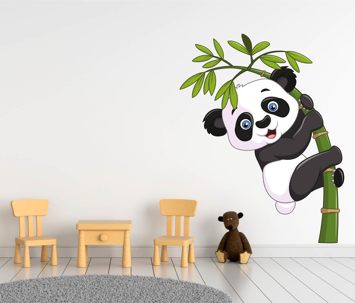 Lastetoa interjöörikleebis Panda bambusel цена и информация | Seinakleebised | kaup24.ee