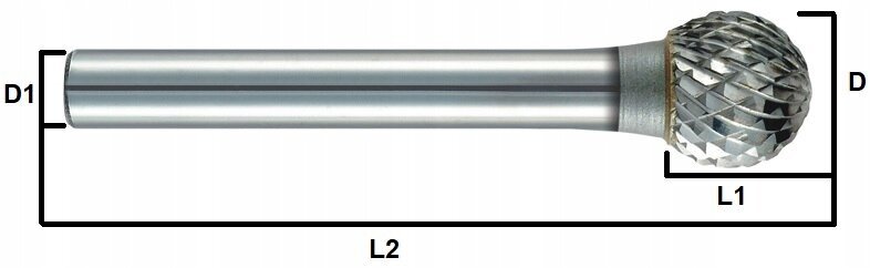 VHM pöörlev lõikur Double-Action Ball Peen D3 x 38 x 3D mm - 60 HRC hind ja info | Freesid | kaup24.ee