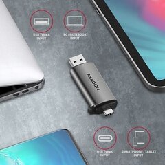 Axagon CRE-SAC kaardilugeja USB 3.2 Gen 1 (3.1 Gen 1) Type-A/Type-C Hall цена и информация | Адаптеры и USB-hub | kaup24.ee