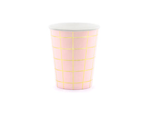 Бумажные одноразовые кружки Grid Light Pink 200 мл (1 упаковка / 6 штук) цена и информация | Праздничная одноразовая посуда | kaup24.ee