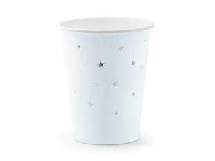 Ühekordsed pabertopsid Stars Light Blue 260 ml (1 pakk/ 6 tk) hind ja info | Ühekordsed nõud | kaup24.ee