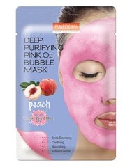 Sügavpuhastav vahutav kangasmask Purederm Deep Purifying Pink O2 Bubble Virsik 25 g цена и информация | Маски для лица, патчи для глаз | kaup24.ee