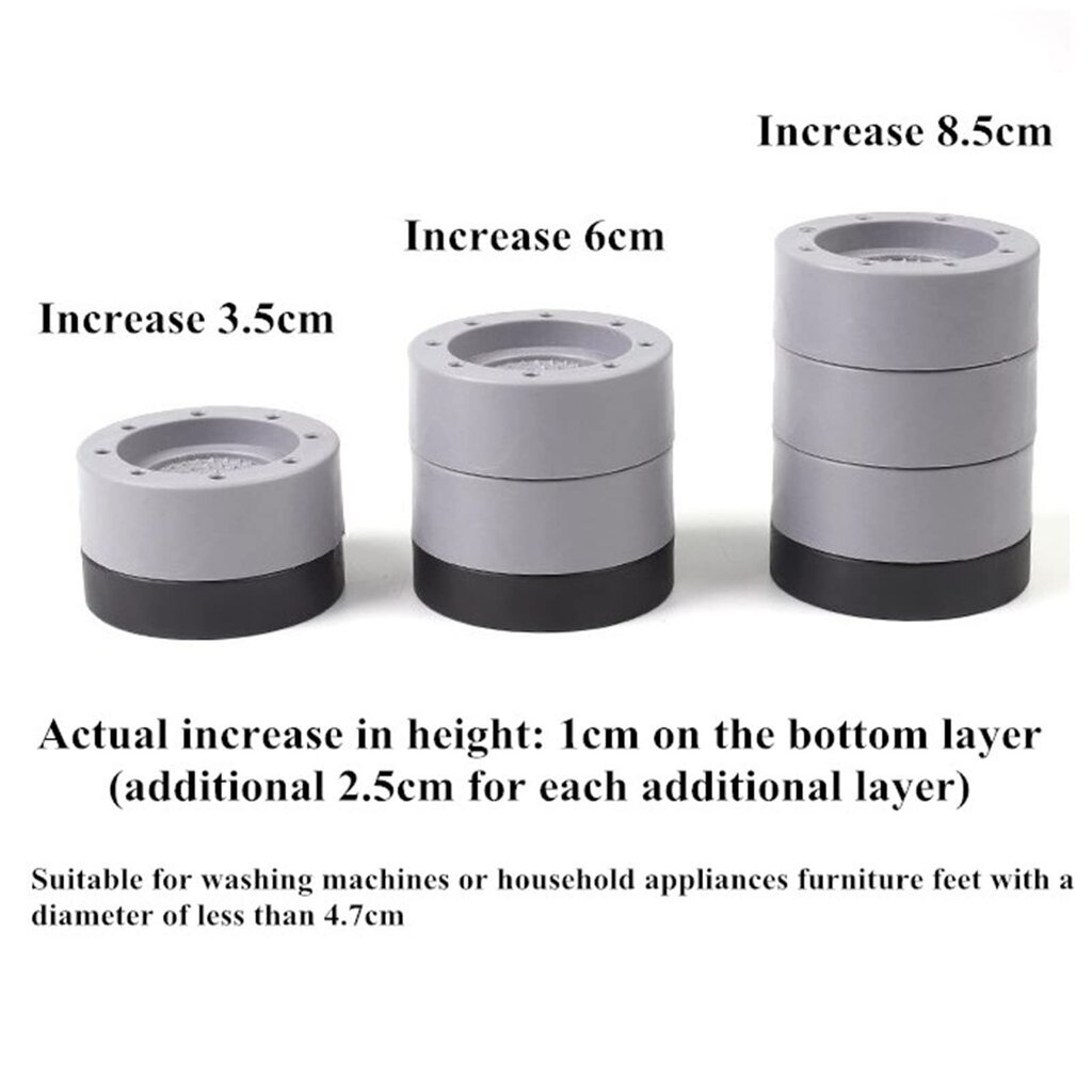 Pesumasina vibratsioonivastased padjad Milaport, 4 tk цена и информация | Kodumasinate lisatarvikud | kaup24.ee