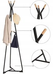 Вешалка для одежды Muf-Art, 172 см, черная цена и информация | Вешалки и мешки для одежды | kaup24.ee
