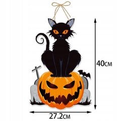Halloween uksele riputatav kaunistus kass kõrvits peakivi 7 цена и информация | Праздничные декорации | kaup24.ee