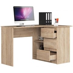 Письменный стол NORE B16, правый, дубового цвета цена и информация | Компьютерные, письменные столы | kaup24.ee
