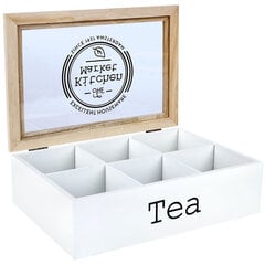 Деревянная коробка для растворимого чая, 6 отделений цена и информация | Посуда для хранения еды | kaup24.ee