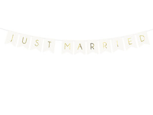 Vanik Just Married, valge, 15x155 cm, 1 karp/50 pakki (1 pakk/1 tk) hind ja info | Peokaunistused | kaup24.ee