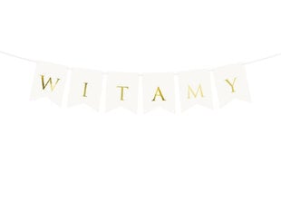 Гирлянда Witamy, белая, 15x80 см, 1 упаковка/1 штука цена и информация | Гудки для вечеринки Clown Face (4шт.) | kaup24.ee