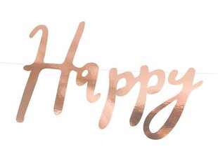 Гирлянда Happy Birthday, цвета розового золота, 16,5x62 см, 1 коробка/ 50 упаковок (1 упаковка/1 шт) цена и информация | Праздничные декорации | kaup24.ee
