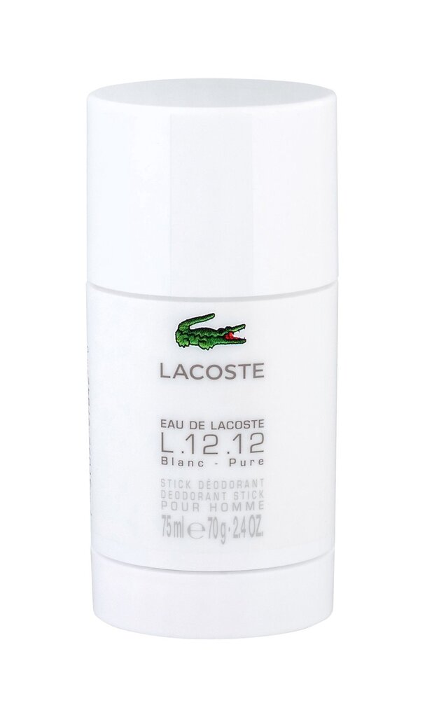 Pulkdeodorant Lacoste Eau de Lacoste L.12.12 Blanc meestele 75 ml цена и информация | Lõhnastatud kosmeetika meestele | kaup24.ee