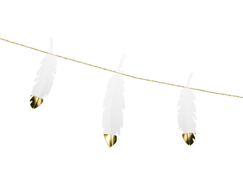 Vanik Feathers White 1,6 m (1 karp/ 50 tk) цена и информация | Peokaunistused | kaup24.ee