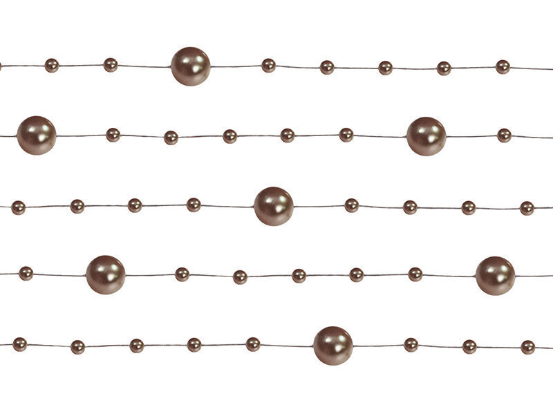 Vanik pärlitega Brown 1,3 m (1 pakk/ 5 tk) цена и информация | Peokaunistused | kaup24.ee