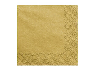 3-kihilised salvrätikud Gold Metallic 33x33cm (1 pakk/ 20 tk) hind ja info | Ühekordsed nõud | kaup24.ee