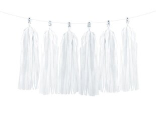 Гирлянда Tassel White 30 см х 1,5 м (1 кор/ 50 шт) цена и информация | Праздничные декорации | kaup24.ee