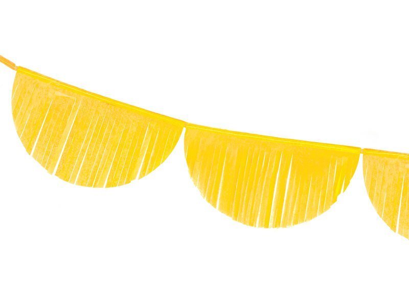 Vanik Fringe Yellow 32 cm x 3 m (1 karp/ 50 tk) hind ja info | Peokaunistused | kaup24.ee