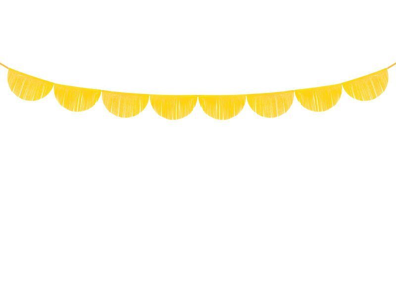 Vanik Fringe Yellow 32 cm x 3 m (1 karp/ 50 tk) hind ja info | Peokaunistused | kaup24.ee