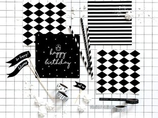 Салфетки Stripes Black 33x33 см (1 упаковка / 20 шт.) цена и информация | Праздничная одноразовая посуда | kaup24.ee
