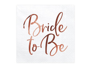 Салфетки Bride to be Rose Gold 33 х 33 см (1 коробка / 12 упаковок) (1 упаковка / 20 шт) цена и информация | Праздничная одноразовая посуда | kaup24.ee