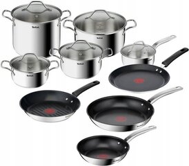 Tefal pottide ja pannide komplekt Duetto+ Intuition B864SA74 G7333855, 14 tükki цена и информация | Кастрюли, скороварки | kaup24.ee