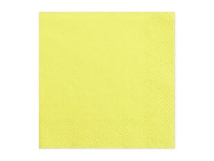 3-kihilised salvrätikud Yellow 33x33 cm (1 pakk/ 20 tk) hind ja info | Ühekordsed nõud | kaup24.ee