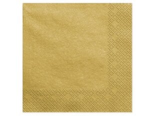 3-kihilised salvrätikud Gold Metallic 40x40 cm (1 pakk/ 20 tk) hind ja info | Ühekordsed nõud | kaup24.ee