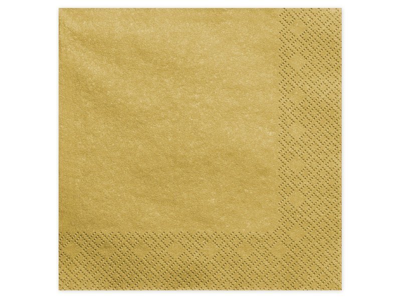 3-kihilised salvrätikud Gold Metallic 40x40 cm (1 pakk/ 20 tk) цена и информация | Ühekordsed nõud | kaup24.ee