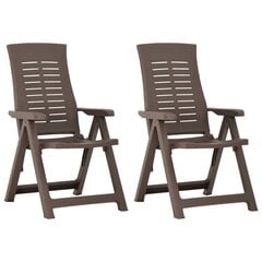 Садовые кресла откидные, 2 шт., коричневые цена и информация | Садовые стулья, кресла, пуфы | kaup24.ee