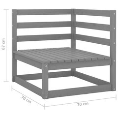 Kampinė sodo sofa, pilka цена и информация | Садовые стулья, кресла, пуфы | kaup24.ee