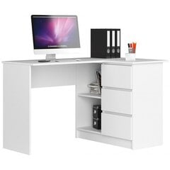 Письменный стол NORE B16, правый, белый цена и информация | Компьютерные, письменные столы | kaup24.ee