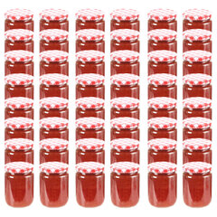 klaasist moosipurgid valge ja punase kaanega 48 tk, 230 ml цена и информация | Посуда и принадлежности для консервирования | kaup24.ee