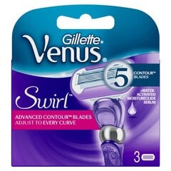 Gillette Venus Swirl запасное лезвие 3 шт цена и информация | Косметика и средства для бритья | kaup24.ee
