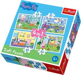 Pusle komplekt Trefl 4 in 1 Peppa Pig, 35+48+54+70 hind ja info | Pusled | kaup24.ee