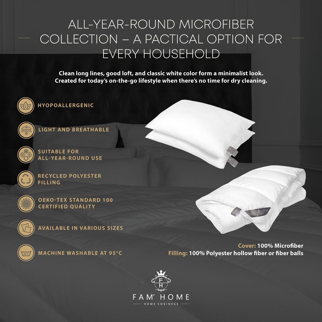 FAM' HOME microfiber padjakomplekt, 50x70 cm/(2tk.) hind ja info | Padjad | kaup24.ee