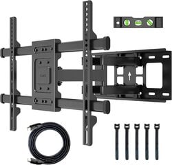 BONTEC seinakinnitus telerile 32-84'', must, VESA kuni 600x400mm hind ja info | Teleri seinakinnitused ja hoidjad | kaup24.ee