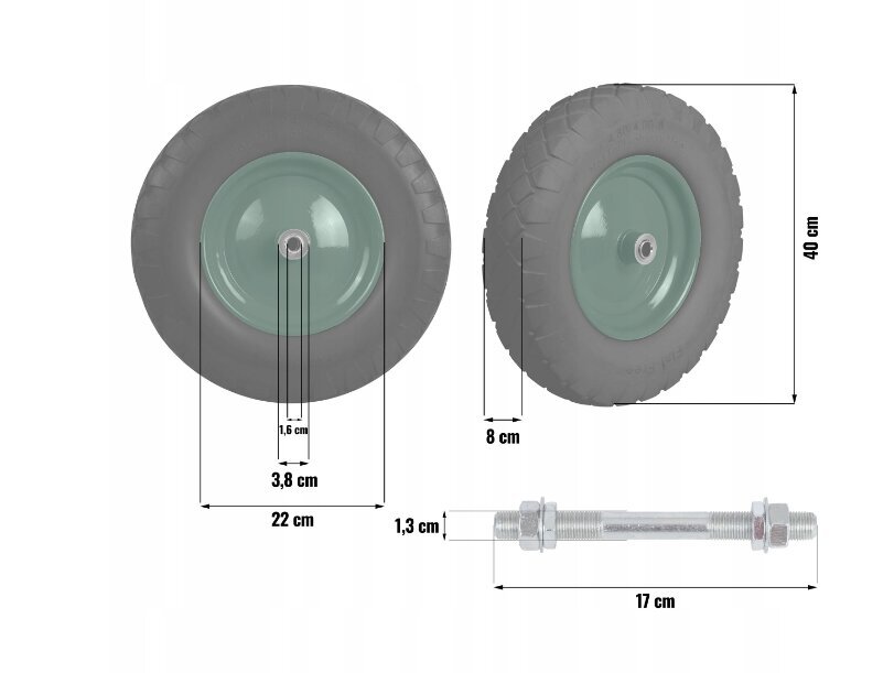 Tubeless rehv 400x8 Humberg hind ja info | Aiatööriistade lisatarvikud | kaup24.ee