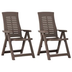 Садовые кресла откидные, 2 шт., коричневые цена и информация | Садовые стулья, кресла, пуфы | kaup24.ee