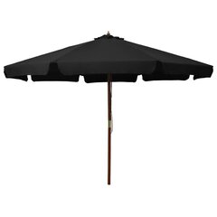 päikesevari puust postiga 330 cm, must цена и информация | Зонты, маркизы, стойки | kaup24.ee