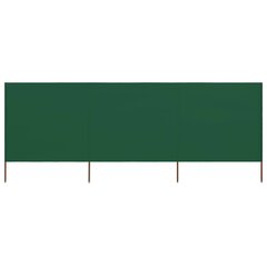 tuulekaitse sein 3 paneelist, kangas, 400 x 80 cm roheline hind ja info | Päikesevarjud, markiisid ja alused | kaup24.ee