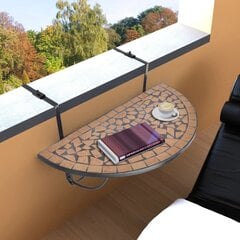 Балконный столик монтируемый к перилам, коричневая мозаика цена и информация | Садовые столы и столики | kaup24.ee