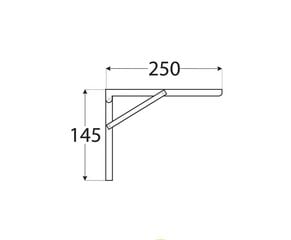 Kokkupandavad kronstein riiulile 250×145 mm hind ja info | Riiulid tööriistadele | kaup24.ee