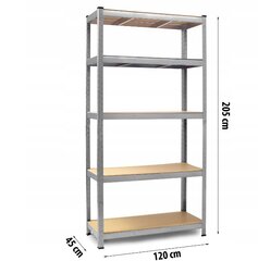 Металлический стеллаж Humberg 205 x 120 x 45 см цена и информация | Стеллажи, полки | kaup24.ee