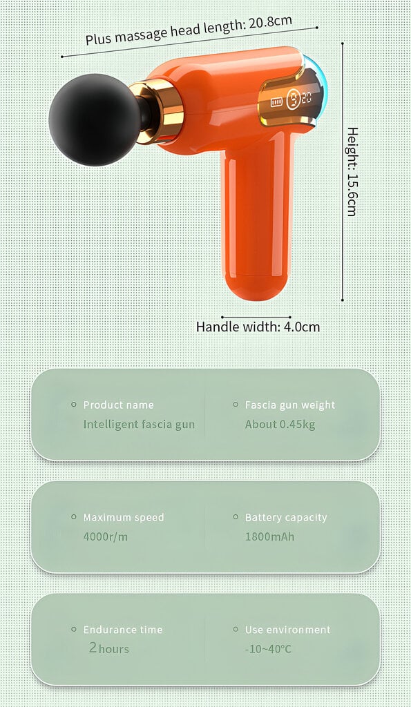 Juhtmeta massaažilöögipüstol; 4 otsaga lihasmasseerija; Massaažipüstol; Massage gun LIVMAN LC-002 цена и информация | Massaažiseadmed | kaup24.ee