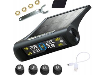 4 датчика давления в шинах TPMS SOLAR LCD цена и информация | Lisaseadmed | kaup24.ee