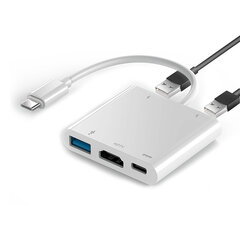 Адаптер-сплиттер-концентратор 5 в 1 Type-C/USB3.0/HDMI 4k/PD/USB2.0 цена и информация | Адаптеры и USB-hub | kaup24.ee