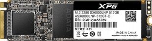 ADATA 512ГБ M.2 PCIe NVMe XPG SX6000 Lite цена и информация | Внутренние жёсткие диски (HDD, SSD, Hybrid) | kaup24.ee