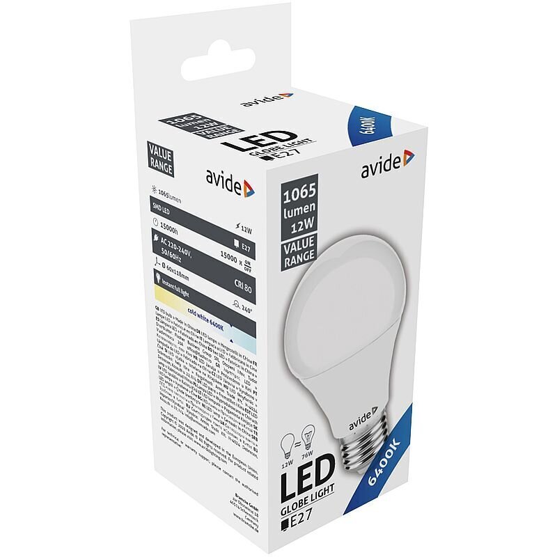 Avide LED pirn 12W E27 6400K цена и информация | Lambipirnid, lambid | kaup24.ee