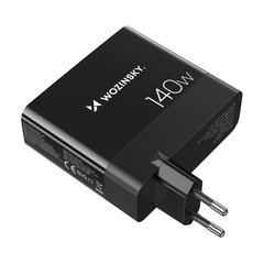 Wozinsky CGWCB 140 Вт GaN Зарядное устройство 3 x USB-C / 2 x USB-A - черный цена и информация | Зарядные устройства для телефонов | kaup24.ee