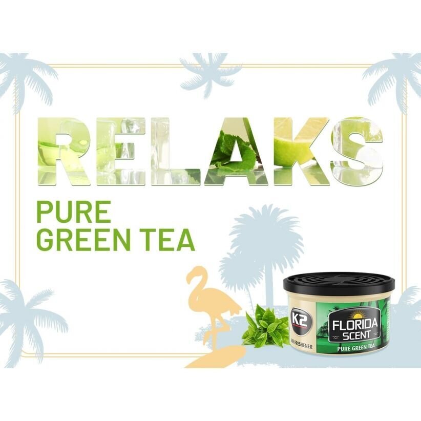 K2 FLORIDA SCENT PURE GREEN TEA 42g - õhuvärskendaja purgis hind ja info | Autolõhnastajad | kaup24.ee